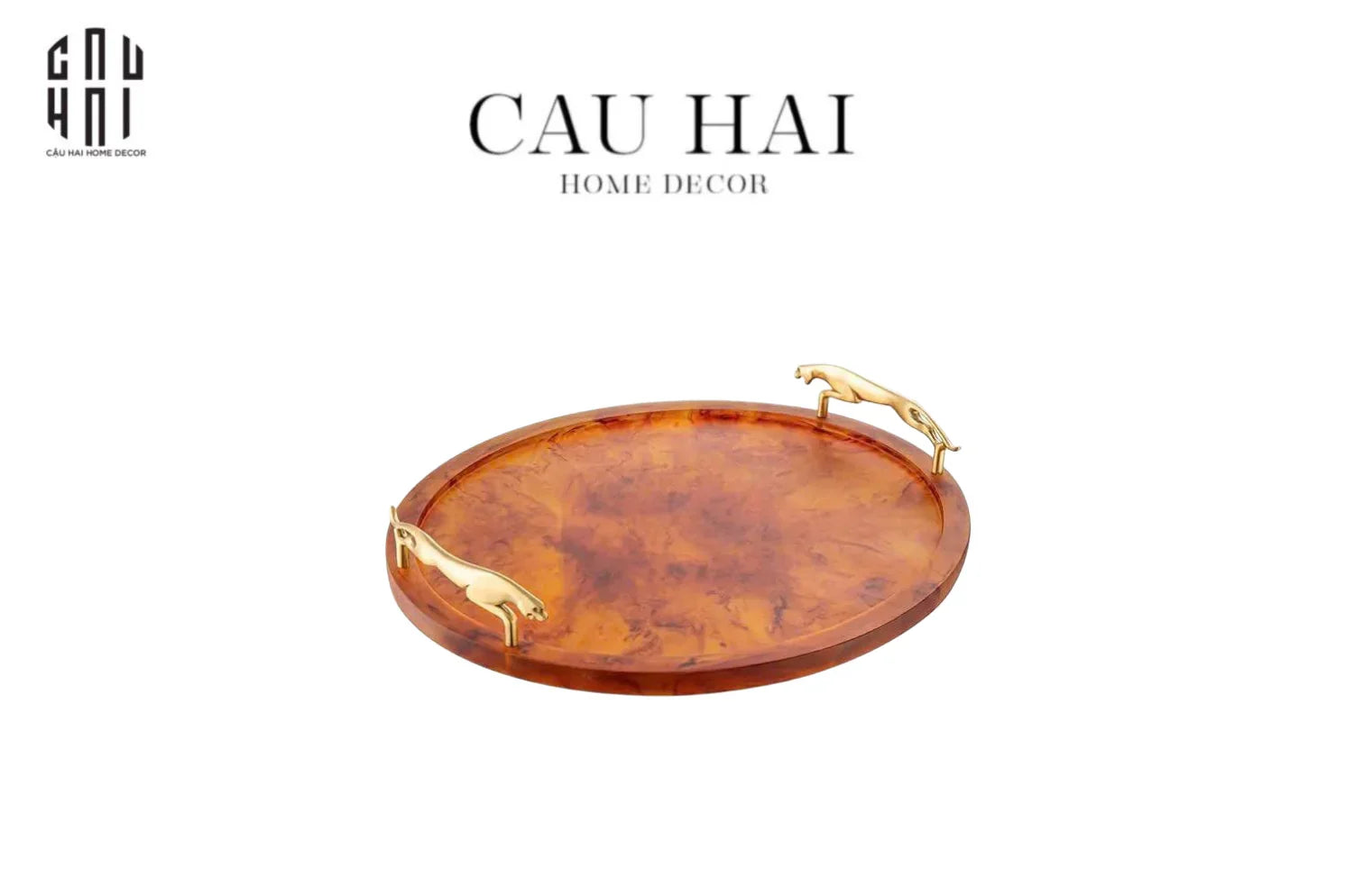 Maison Coutre - Khay Tròn Màu Hổ Phách Amber Savage D43-KHAY TRANG TRÍ-CẬU HAI HOME DECOR
