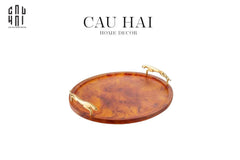 Maison Coutre - Khay Tròn Màu Hổ Phách Amber Savage D43-KHAY TRANG TRÍ-CẬU HAI HOME DECOR