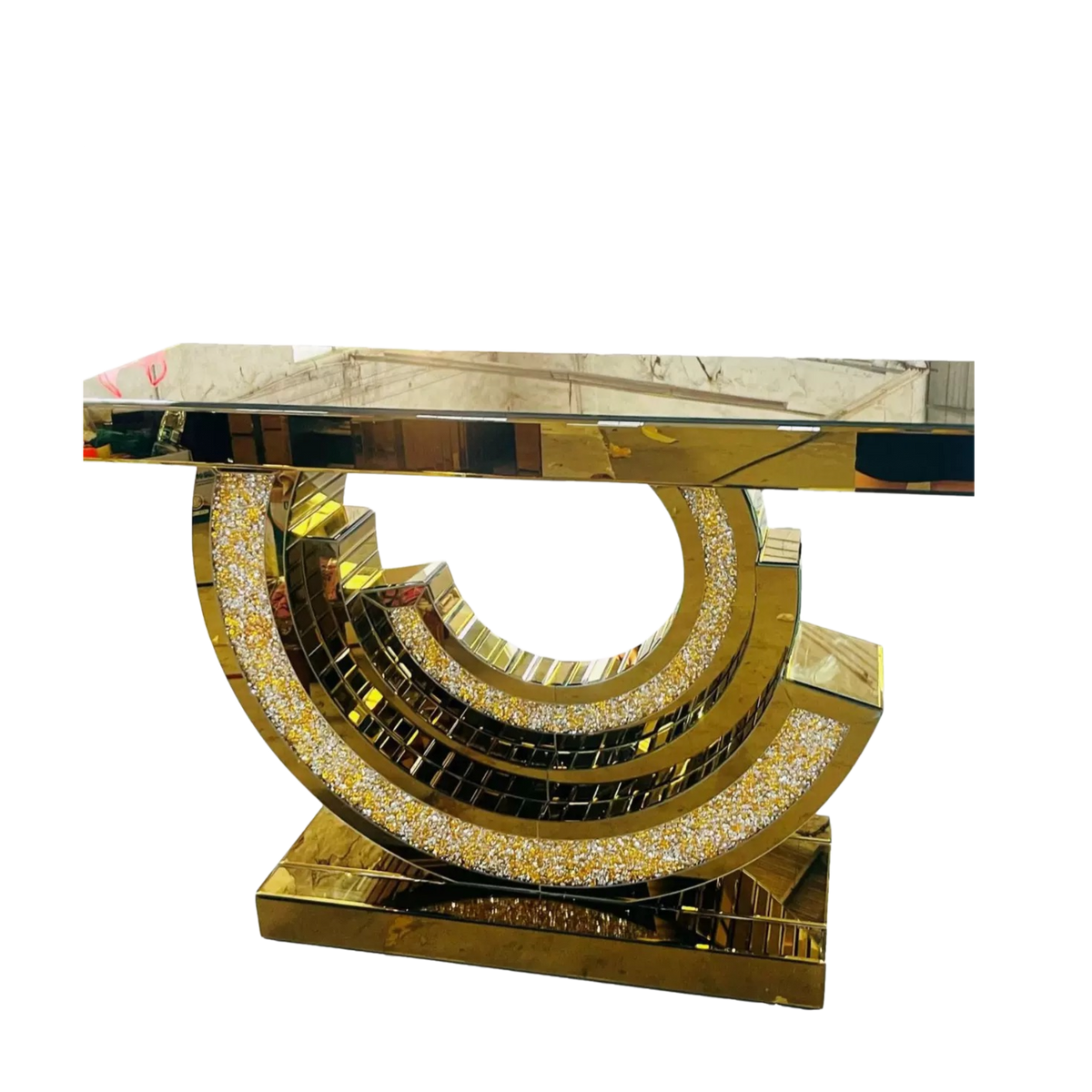 Maison Couture - Bàn Console Mirror Crescent Éclat Gold-CẬU HAI HOME DECOR-CẬU HAI HOME DECOR