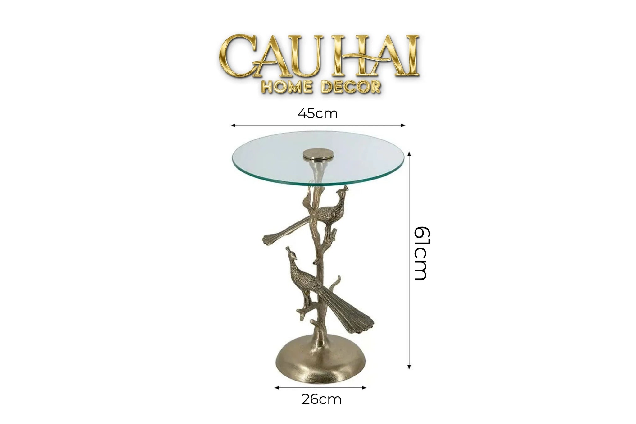 Maison Couture - Bàn Trà Góc Khổng Tước Bằng Đồng - Royale Aureate Paon Brasson Jardin Side Table H61-BÀN SOFA-CẬU HAI HOME DECOR