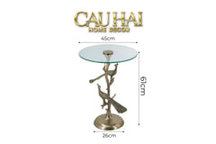 Maison Couture - Bàn Trà Góc Khổng Tước Bằng Đồng - Royale Aureate Paon Brasson Jardin Side Table H61-BÀN SOFA-CẬU HAI HOME DECOR