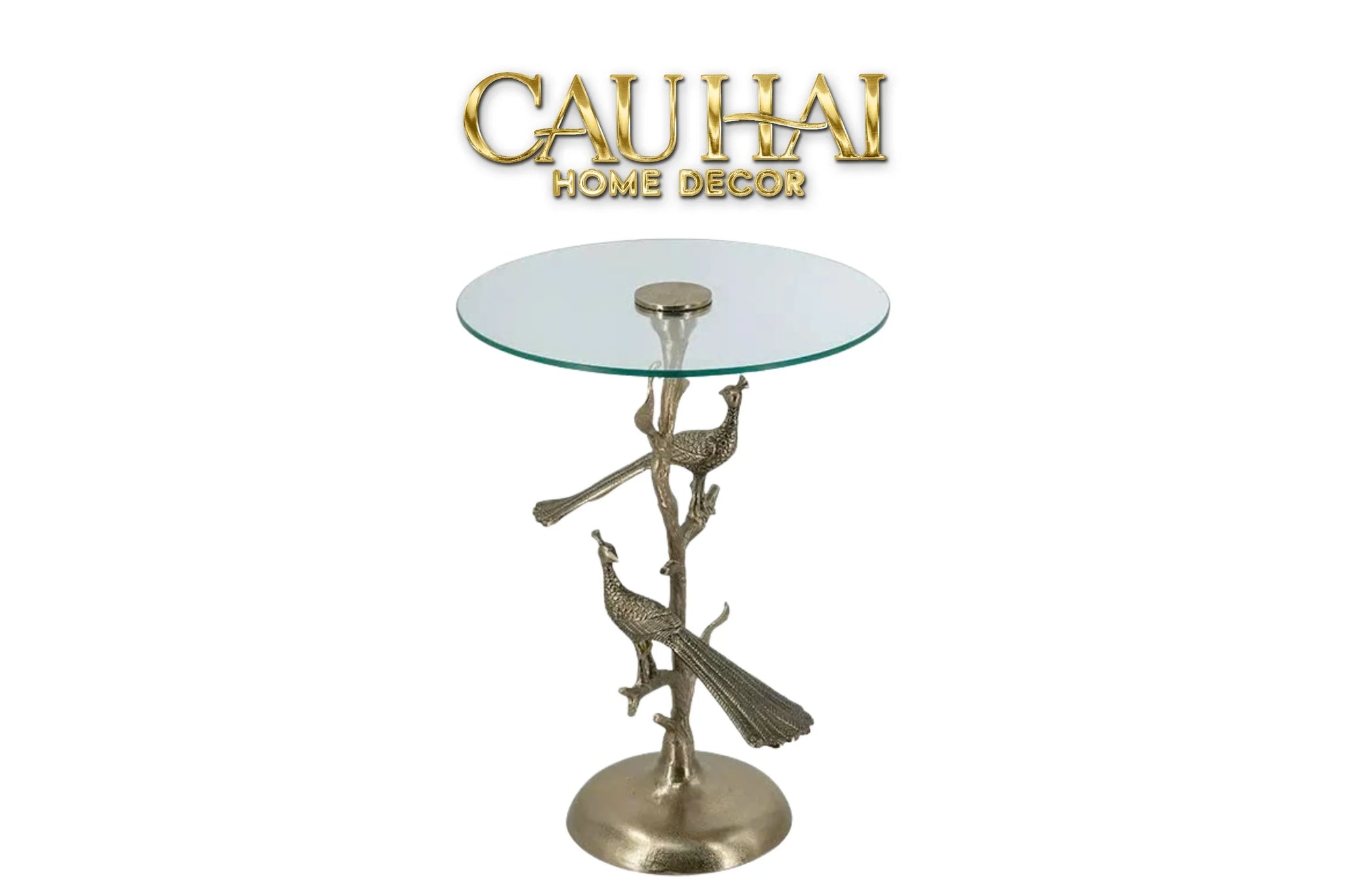 Maison Couture - Bàn Trà Góc Khổng Tước Bằng Đồng - Royale Aureate Paon Brasson Jardin Side Table H61-BÀN SOFA-CẬU HAI HOME DECOR