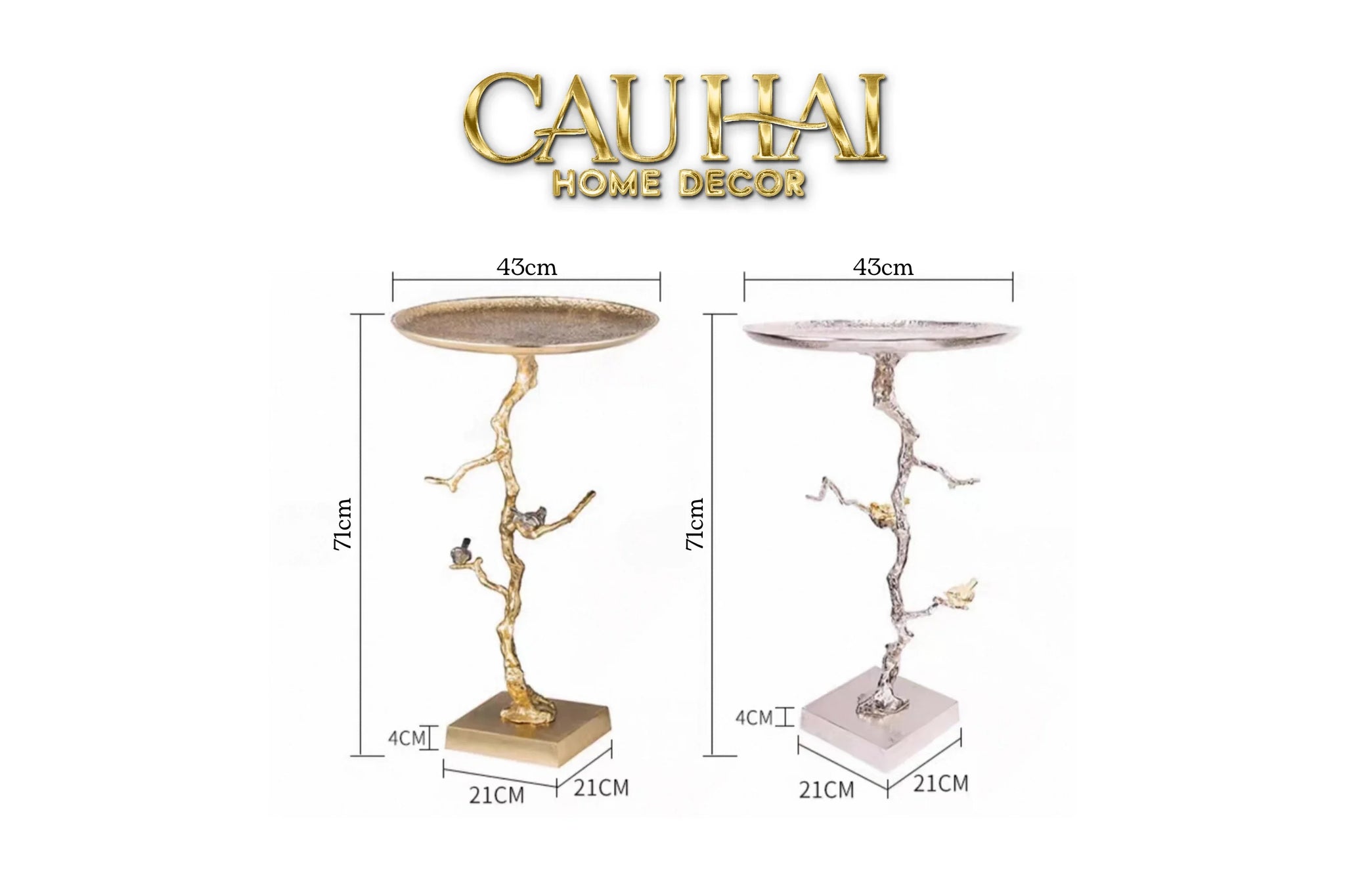 Maison Couture - Bàn Trà Góc Thân Cây Mạ Vàng L’Atelier Golden Branch – Brass Sculptural Side Accent Table H71-Hoa Lụa-CẬU HAI HOME DECOR