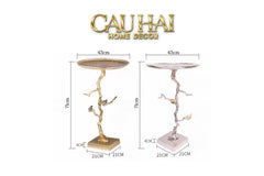 Maison Couture - Bàn Trà Góc Thân Cây Mạ Vàng L’Atelier Golden Branch – Brass Sculptural Side Accent Table H71-Hoa Lụa-CẬU HAI HOME DECOR