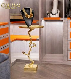 Maison Couture - Bàn Trà Góc Thân Cây Mạ Vàng L’Atelier Golden Branch – Brass Sculptural Side Accent Table H71-Hoa Lụa-CẬU HAI HOME DECOR
