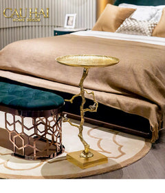 Maison Couture - Bàn Trà Góc Thân Cây Mạ Vàng L’Atelier Golden Branch – Brass Sculptural Side Accent Table H71-Hoa Lụa-CẬU HAI HOME DECOR