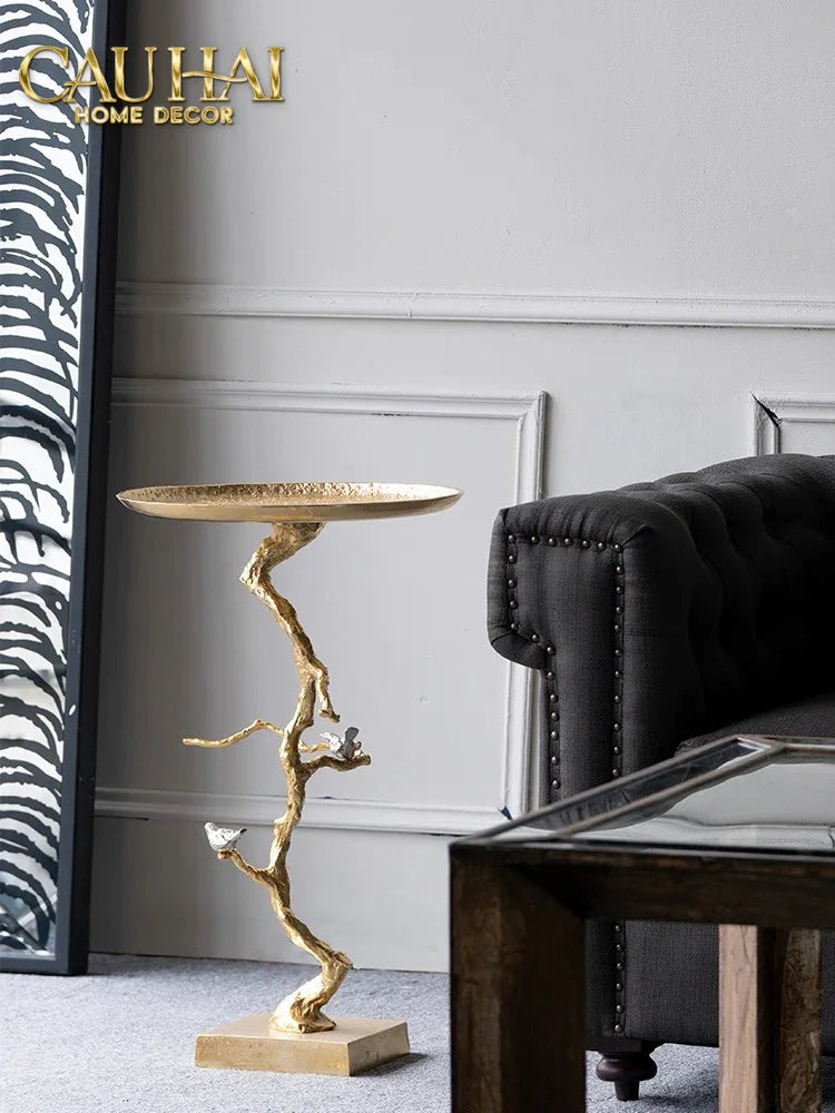 Maison Couture - Bàn Trà Góc Thân Cây Mạ Vàng L’Atelier Golden Branch – Brass Sculptural Side Accent Table H71-Hoa Lụa-CẬU HAI HOME DECOR