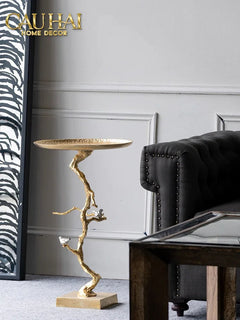 Maison Couture - Bàn Trà Góc Thân Cây Mạ Vàng L’Atelier Golden Branch – Brass Sculptural Side Accent Table H71-Hoa Lụa-CẬU HAI HOME DECOR
