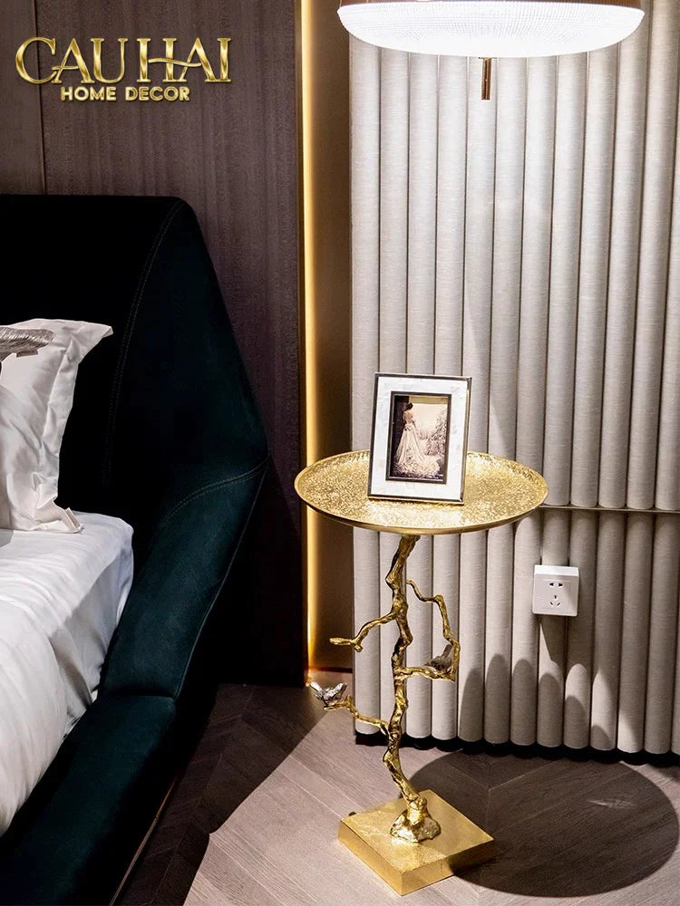 Maison Couture - Bàn Trà Góc Thân Cây Mạ Vàng L’Atelier Golden Branch – Brass Sculptural Side Accent Table H71-Hoa Lụa-CẬU HAI HOME DECOR