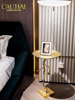 Maison Couture - Bàn Trà Góc Thân Cây Mạ Vàng L’Atelier Golden Branch – Brass Sculptural Side Accent Table H71-Hoa Lụa-CẬU HAI HOME DECOR