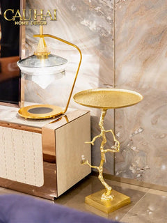Maison Couture - Bàn Trà Góc Thân Cây Mạ Vàng L’Atelier Golden Branch – Brass Sculptural Side Accent Table H71-Hoa Lụa-CẬU HAI HOME DECOR