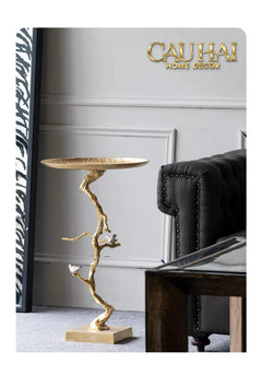 Maison Couture - Bàn Trà Góc Thân Cây Mạ Vàng L’Atelier Golden Branch – Brass Sculptural Side Accent Table H71-Hoa Lụa-CẬU HAI HOME DECOR
