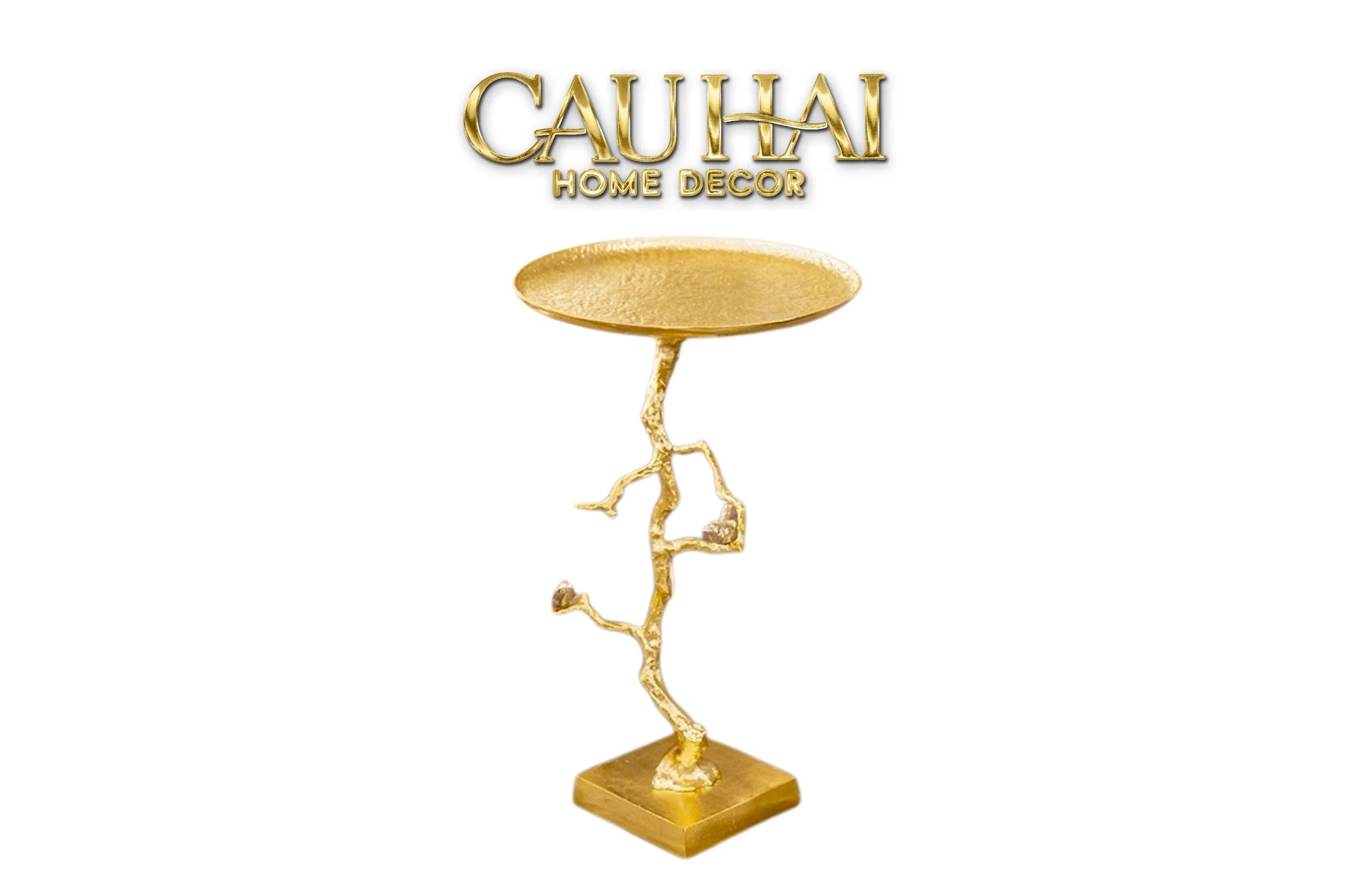 Maison Couture - Bàn Trà Góc Thân Cây Mạ Vàng L’Atelier Golden Branch – Brass Sculptural Side Accent Table H71-Hoa Lụa-CẬU HAI HOME DECOR