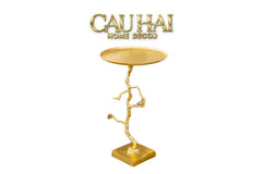 Maison Couture - Bàn Trà Góc Thân Cây Mạ Vàng L’Atelier Golden Branch – Brass Sculptural Side Accent Table H71-Hoa Lụa-CẬU HAI HOME DECOR