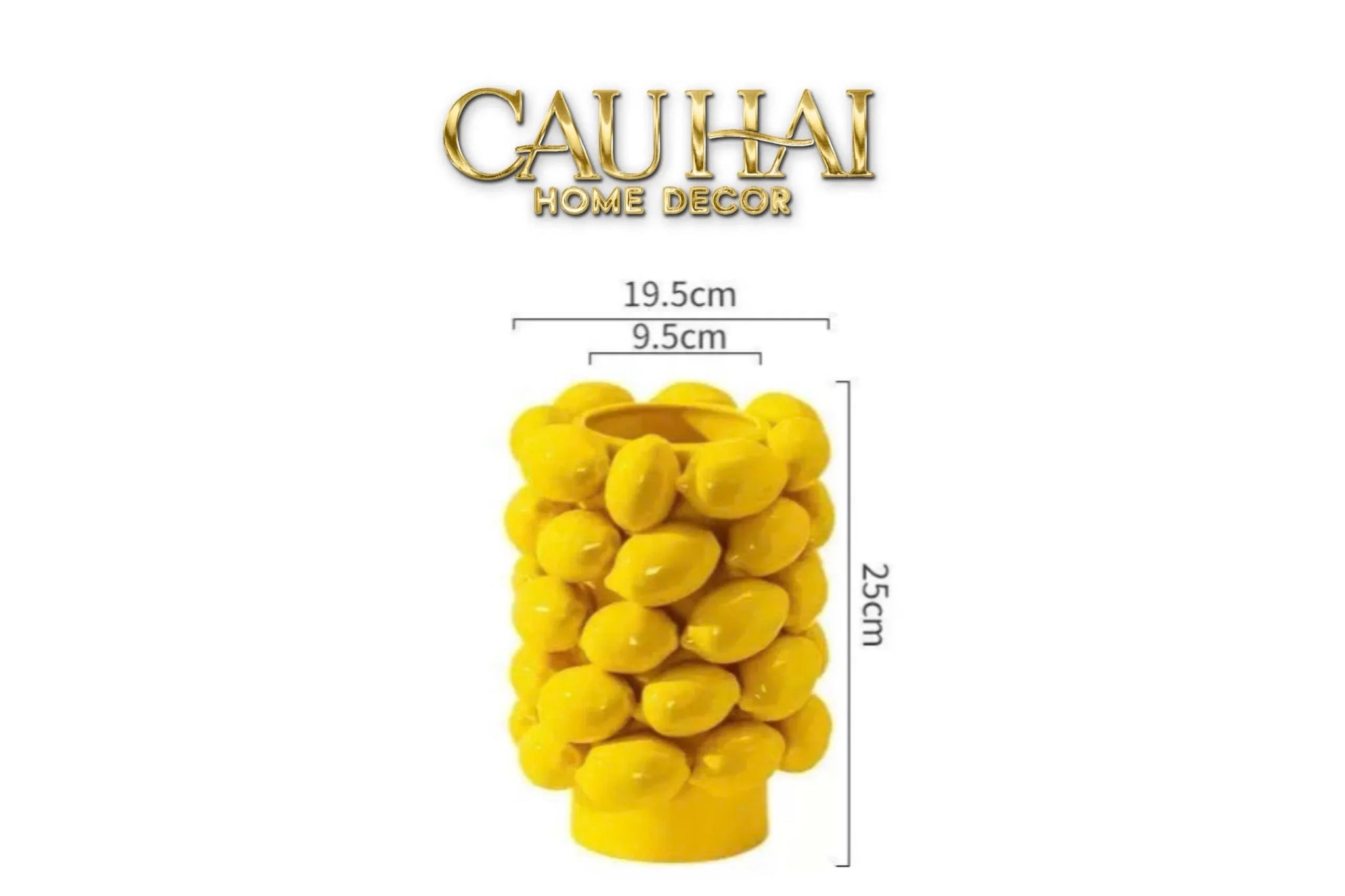 Maison Couture - Bình Hoa Ceramic Citron - Éclat Jaune H25-CẬU HAI HOME DECOR