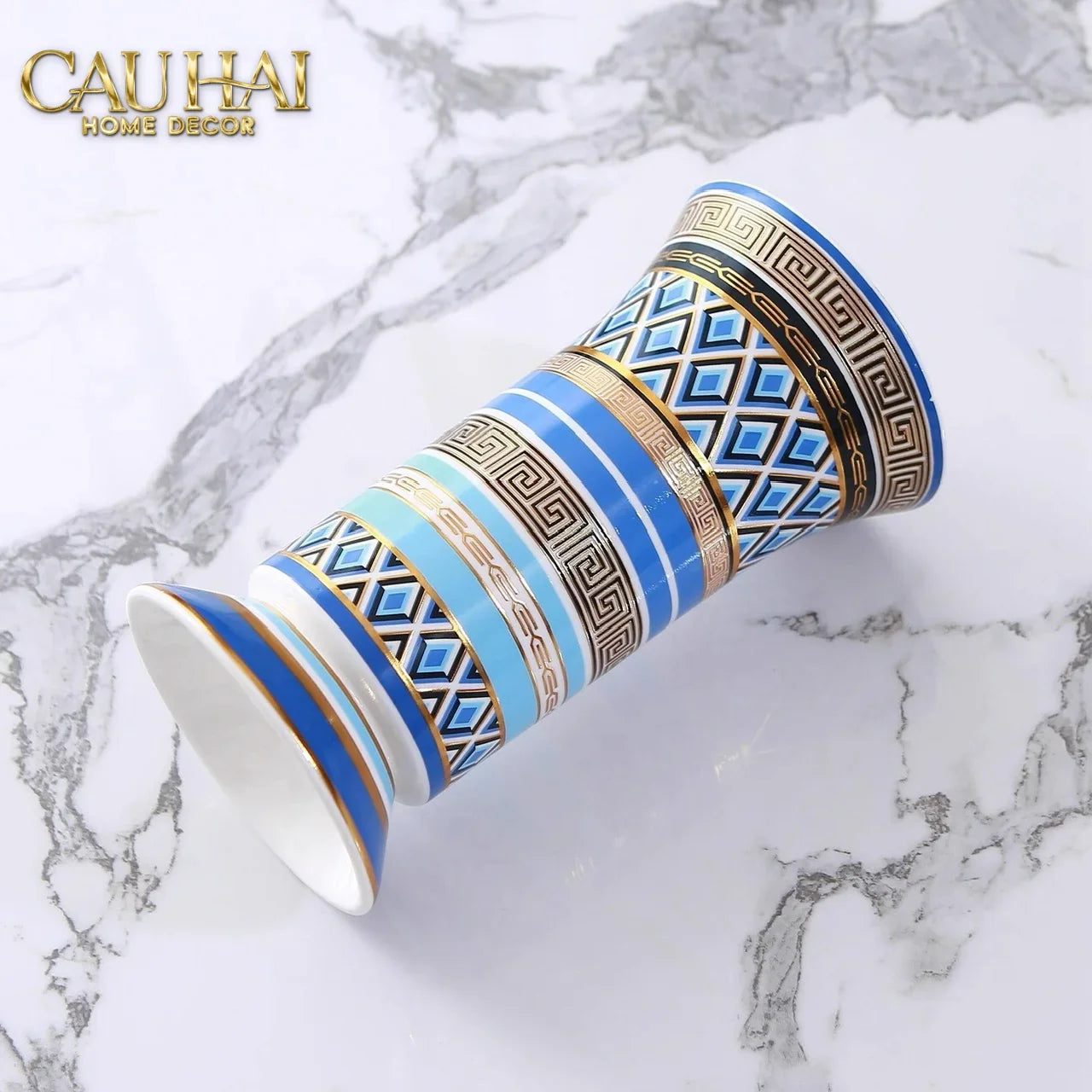 Maison Couture - Bình Hoa Colonne Impériale Azure H19-BÌNH HOA-CẬU HAI HOME DECOR
