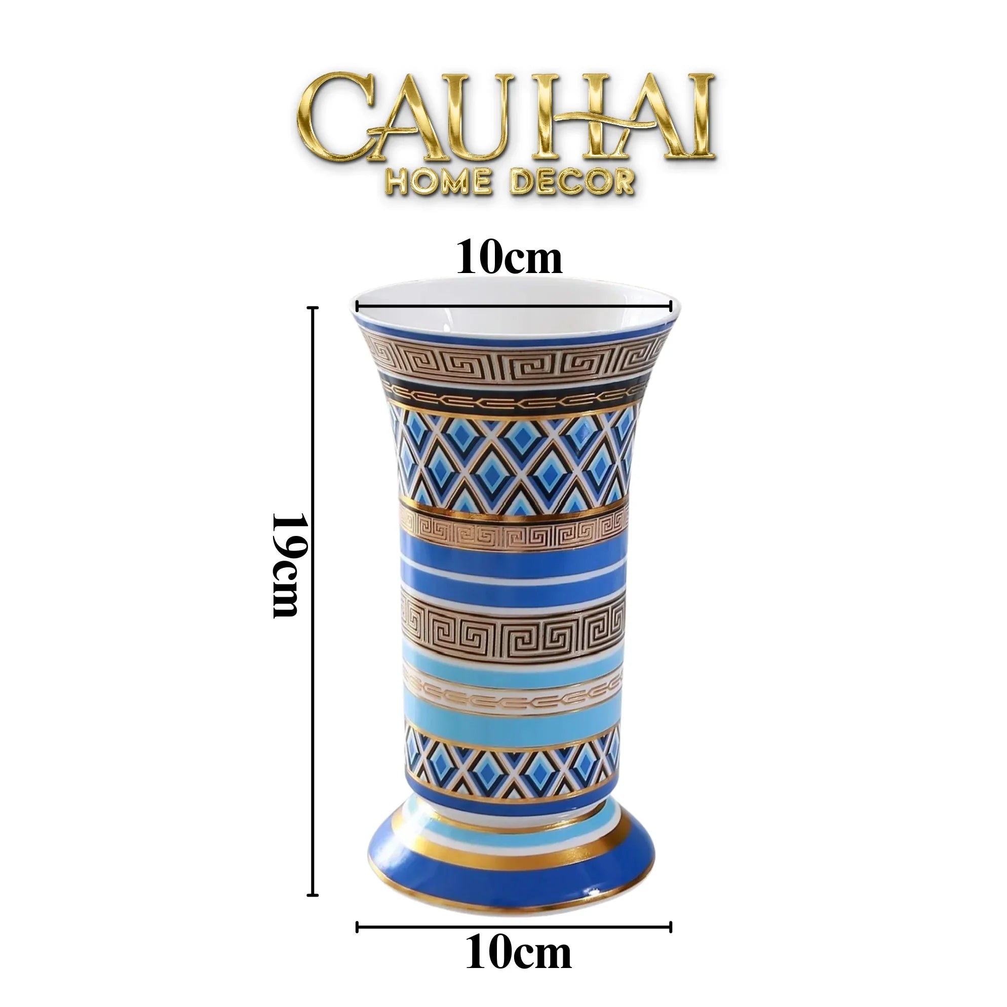 Maison Couture - Bình Hoa Colonne Impériale Azure H19-BÌNH HOA-CẬU HAI HOME DECOR
