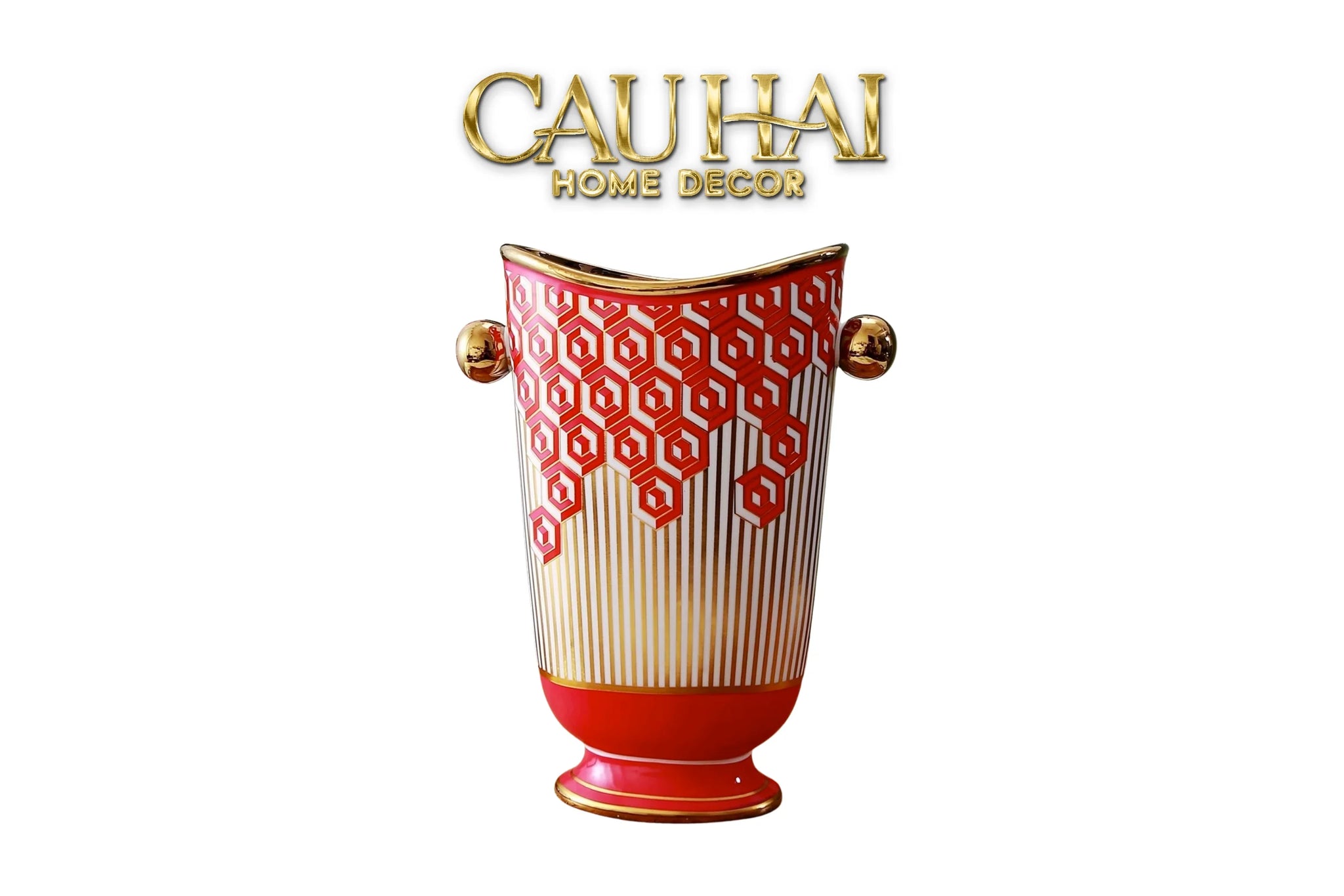 Maison Couture - Bình Hoa Dáng Đàn Lyre - Rouge Augure Amphora Vase Lyre Silhouette H28-BÌNH HOA-CẬU HAI HOME DECOR