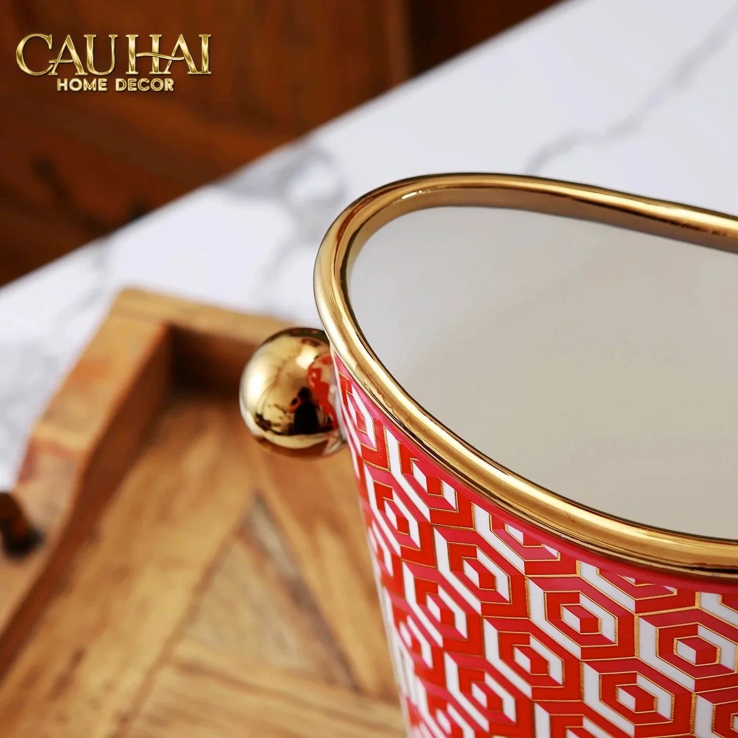 Maison Couture - Bình Hoa Dáng Đàn Lyre - Rouge Augure Amphora Vase Lyre Silhouette H28-CẬU HAI HOME DECOR