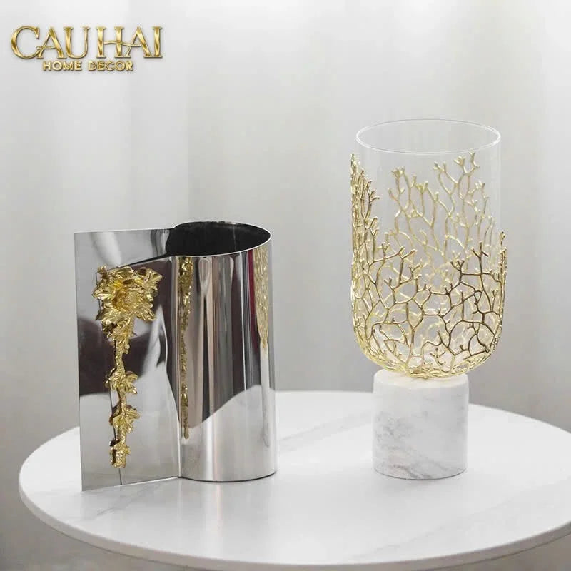 Maison Couture - Bình Hoa Goblet Marble Coral H35-BÌNH HOA-CẬU HAI HOME DECOR