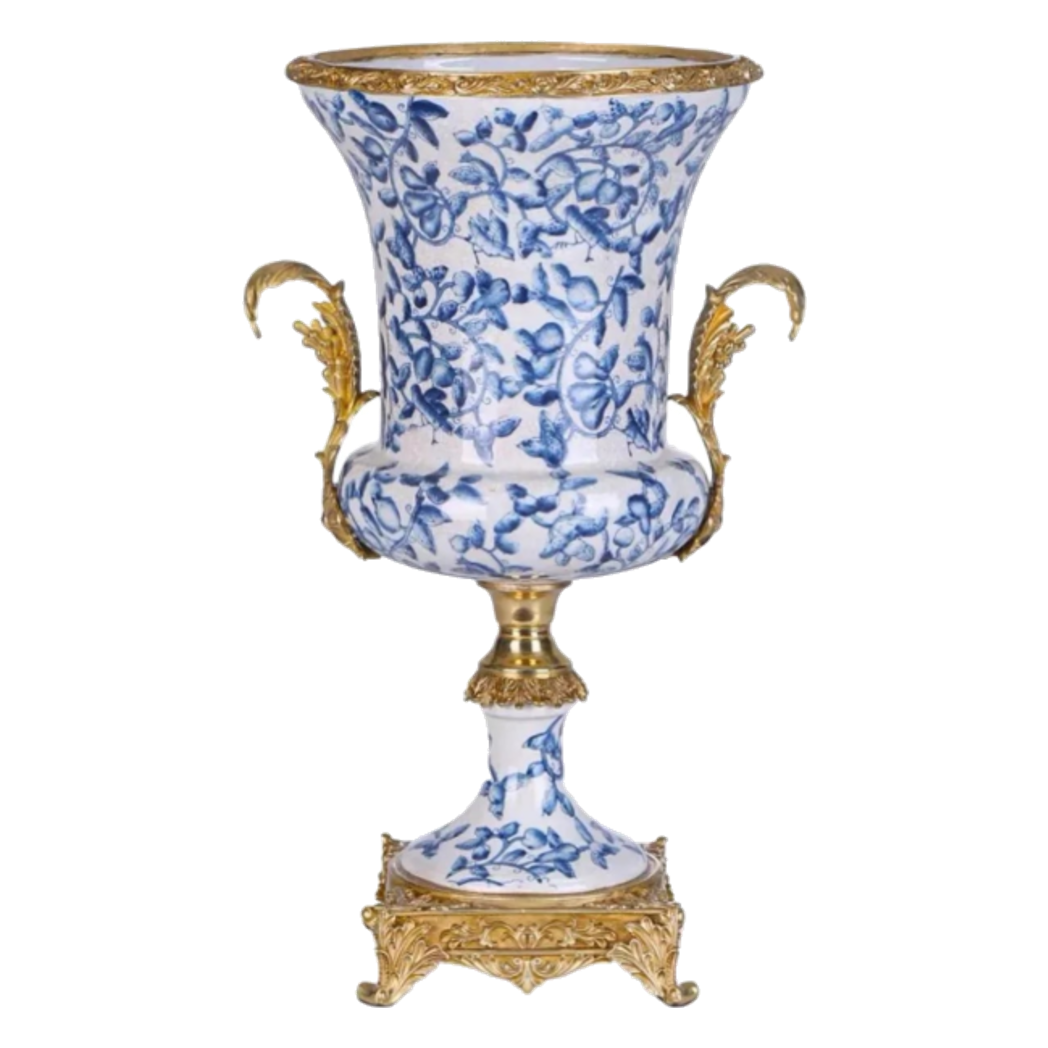 Maison Couture - Bình Hoa Imperium Empire Divine Vase Indochine Revival Floréal Bleu Urn - Cậu Hai Home Decor