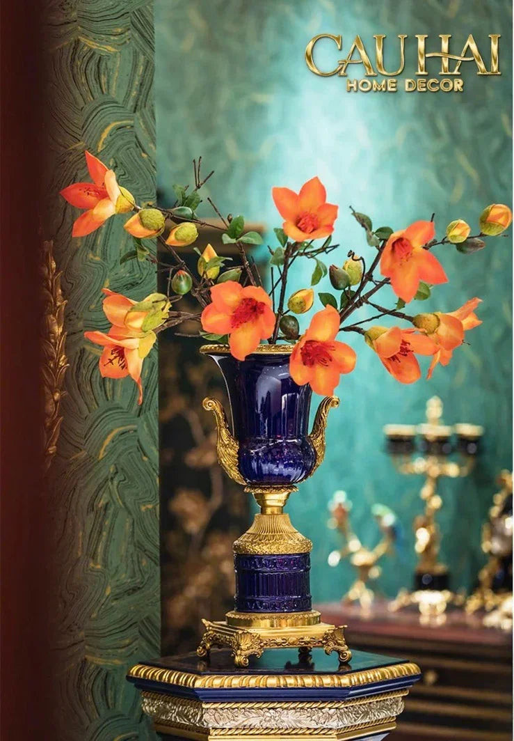 Maison Couture - Bình Hoa Imperium Empire Divine Vase - Laurel Amphora Miniature – Imperial Cobalt 30x21x21-BÌNH HOA-CẬU HAỊ HOME DECOR-CẬU HAI HOME DECOR