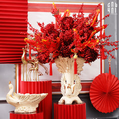 Maison Couture - Bình Hoa Khổng Tước Sứ Ngọc Cao Cấp Impérial Paon Empress Fan 33x48-BÌNH HOA-CẬU HAI HOME DECOR