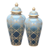 Maison Couture - Bình Hoa Ocean Gradation Cannage Porcelain H65/45-BÌNH HOA-Đối tác tại Trung Quốc theo từng đơn đặt hàng-CẬU HAI HOME DECOR