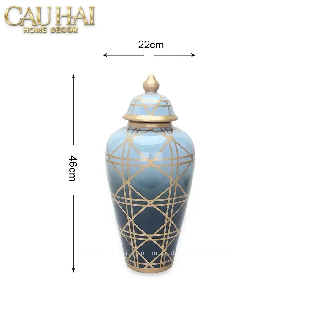 Maison Couture - Bình Hoa Ocean Gradation Cannage Porcelain H65/45-CẬU HAI HOME DECOR