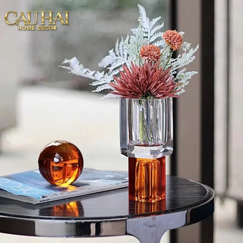 Maison Couture - Bình Hoa Pha Lê Atelier Émeraude Crystal Geometric Vessel 10x19-BÌNH HOA-CẬU HAI HOME DECOR