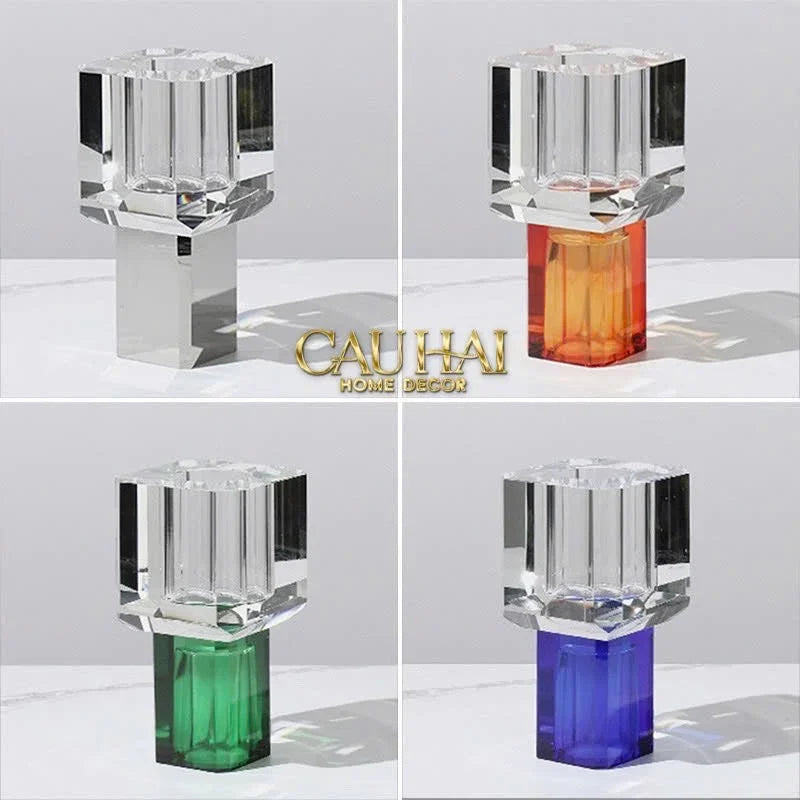 Maison Couture - Bình Hoa Pha Lê Atelier Émeraude Crystal Geometric Vessel 10x19-BÌNH HOA-CẬU HAI HOME DECOR