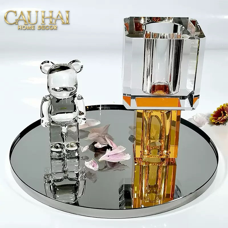 Maison Couture - Bình Hoa Pha Lê Atelier Émeraude Crystal Geometric Vessel 10x19-BÌNH HOA-Đối tác tại Trung Quốc theo từng đơn đặt hàng-CẬU HAI HOME DECOR
