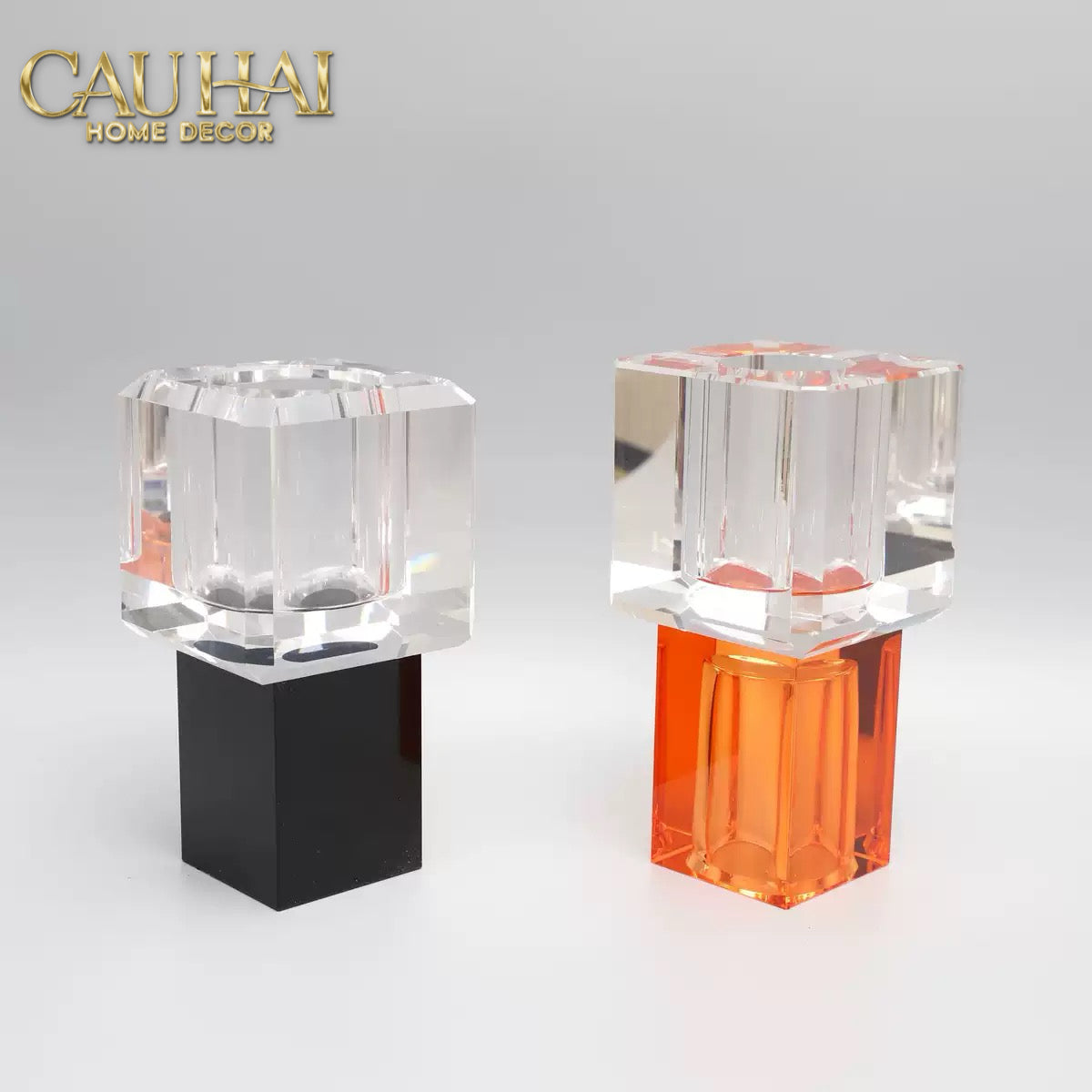 Maison Couture - Bình Hoa Pha Lê Atelier Émeraude Crystal Geometric Vessel 10x19-BÌNH HOA-Đối tác tại Trung Quốc theo từng đơn đặt hàng-CẬU HAI HOME DECOR
