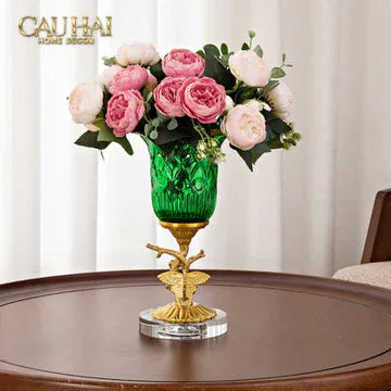 Maison Couture - Bình Hoa Pha Lê Brasson Papillon Emerald H30-CẬU HAI HOME DECOR