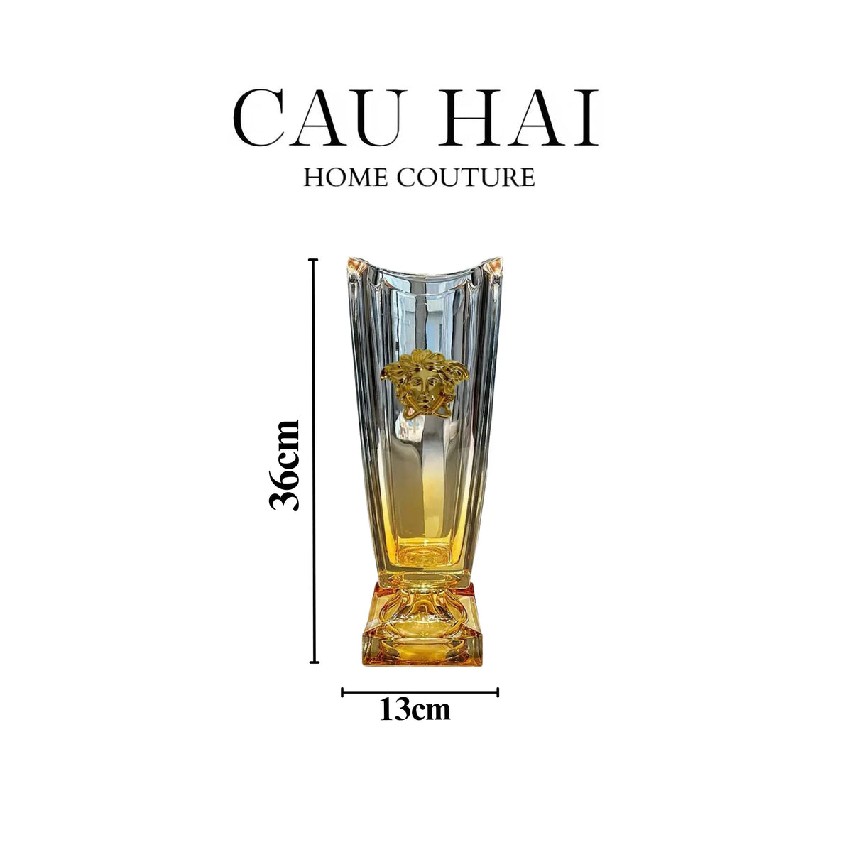 Maison Couture - Bình Hoa Pha Lê Goblet V Class Azure Medusa Cristalleries Vase H36-BÌNH HOA-CẬU HAI HOME DECOR