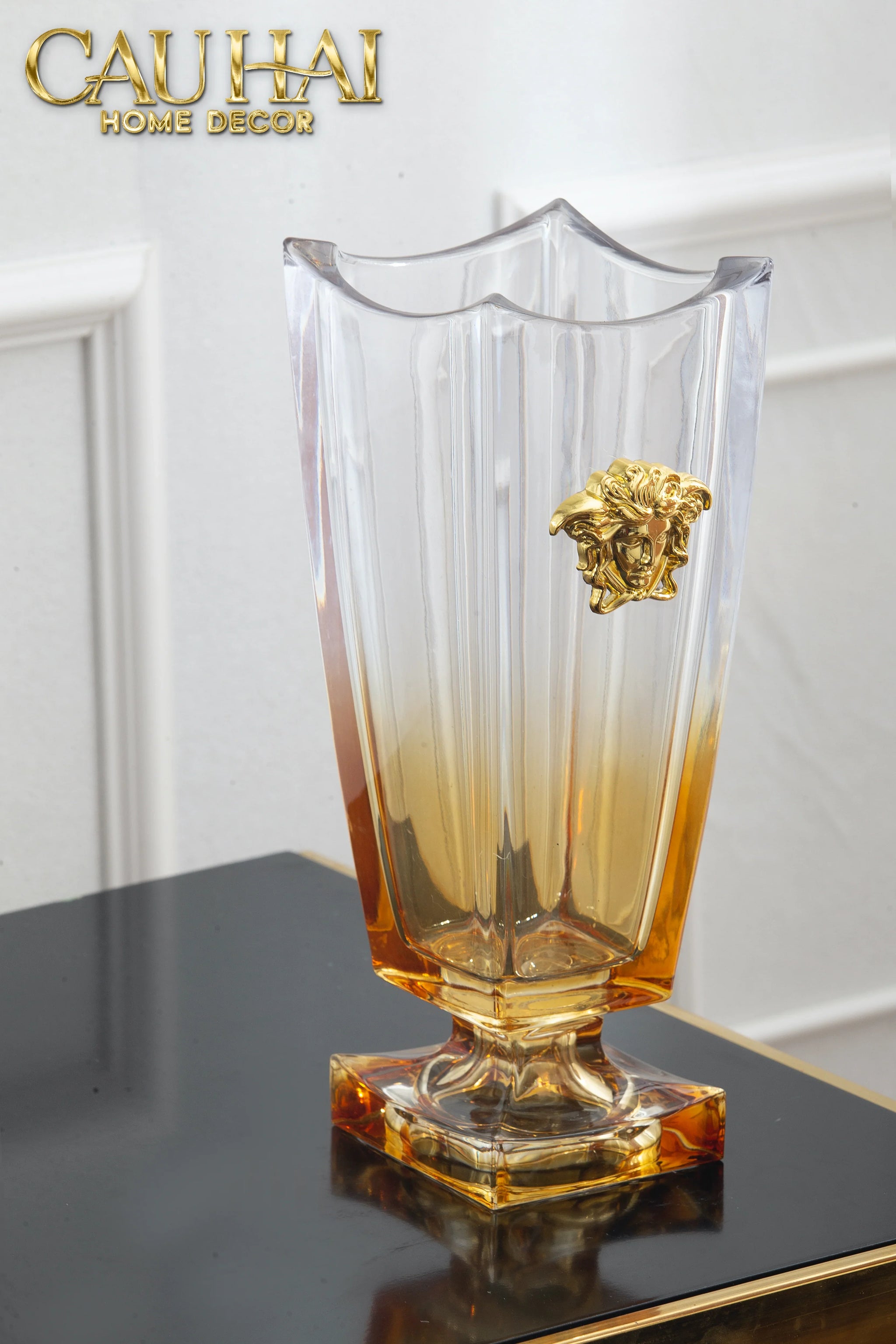 Maison Couture - Bình Hoa Pha Lê Goblet V Class Azure Medusa Cristalleries Vase H36-CẬU HAI HOME DECOR