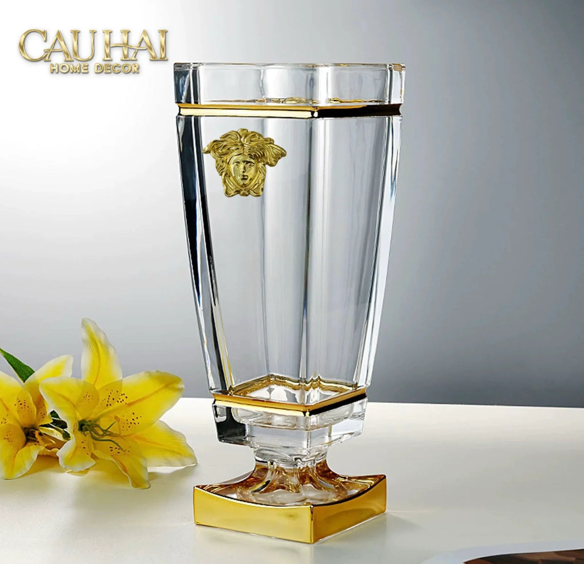 Maison Couture - Bình Hoa Pha Lê V Class Critalleries Obelish Meduse Vase H36x11 M13.5-BÌNH HOA-CẬU HAI HOME DECOR-CẬU HAI HOME DECOR