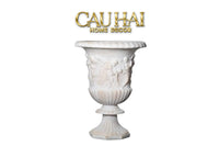 Maison Couture - Bình Hoa Phù Điêu Đá Sa Thạch Giả Ngọc - Amphora Des Dieux Dionysien - Patrimoine H47xM35-BÌNH HOA-CẬU HAI HOME DECOR