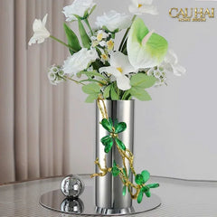 Maison Couture - Bình Hoa Platium Đá Pha Lê Emerald Métallique Aurum Branche 17x14x31-BÌNH HOA-CẬU HAI HOME DECOR