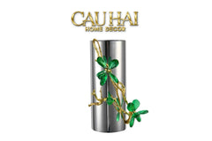 Maison Couture - Bình Hoa Platium Đá Pha Lê Emerald Métallique Aurum Branche 17x14x31-BÌNH HOA-CẬU HAI HOME DECOR