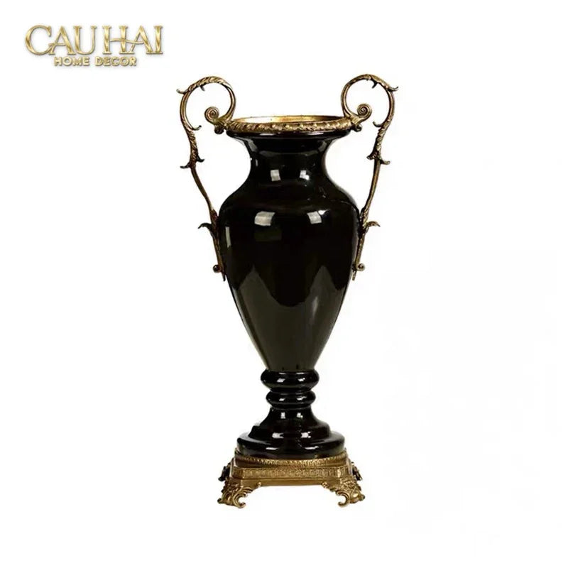 Maison Couture – Bình Hoa Sứ Đồng Imperium Empire Amphora Of Dionysus - Barocco Divine Vase H52-BÌNH HOA-CẬU HAỊ HOME DECOR-CẬU HAI HOME DECOR