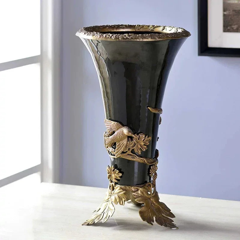 Maison Couture – Bình Hoa Sứ Đồng Imperium Empire Amphora Of Dionysus - Barocco Divine Vase H52-BÌNH HOA-CẬU HAỊ HOME DECOR-CẬU HAI HOME DECOR