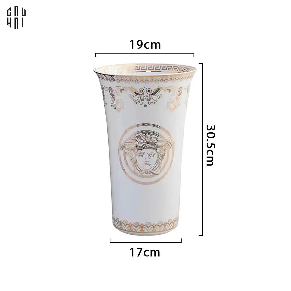 Maison Couture - Bình Hoa Sứ Tráng Men Cao Cấp V Class - Medusa Timeless Mythology 17x30.5-CẬU HAI HOME DECOR