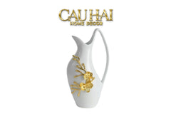 Maison Couture - Bình Hoa Sứ Trắng Orchidée d’Or Vase Éwer H34-BÌNH HOA-CẬU HAI HOME DECOR