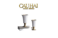 Maison Couture - Bình Hoa Sứ Trắng Venice AB House Manhattan Vibe 11x20-BÌNH HOA-CẬU HAI HOME DECOR