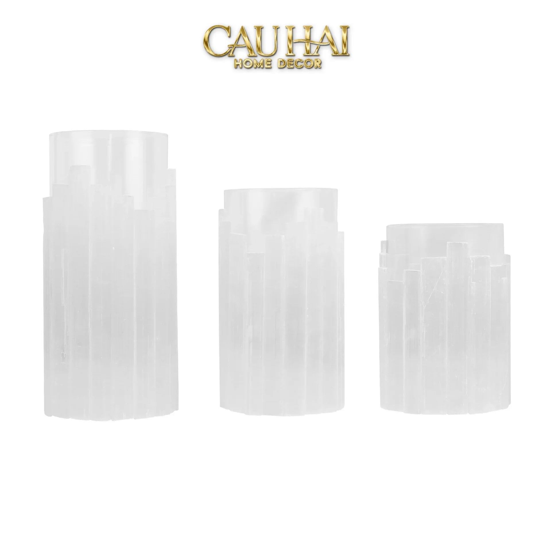 Maison Couture - Bình Hoa Thạch Anh Trắng Elite Quartz Allure Gemstone Vases H30-CẬU HAI HOME DECOR