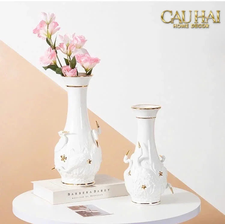 Maison Couture - Bình Hoa Thiên Nga - Odette Impériale Swan Princess Vase H31-BÌNH HOA-CẬU HAI HOME DECOR