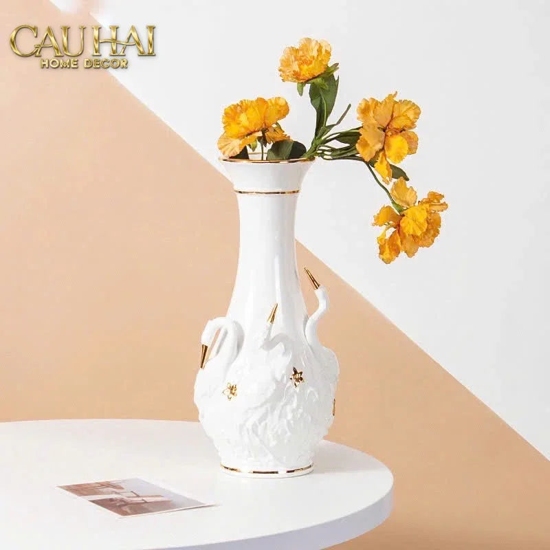 Maison Couture - Bình Hoa Thiên Nga - Odette Impériale Swan Princess Vase H31-BÌNH HOA-CẬU HAI HOME DECOR