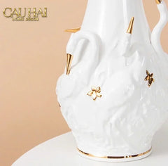 Maison Couture - Bình Hoa Thiên Nga - Odette Impériale Swan Princess Vase H31-BÌNH HOA-CẬU HAI HOME DECOR