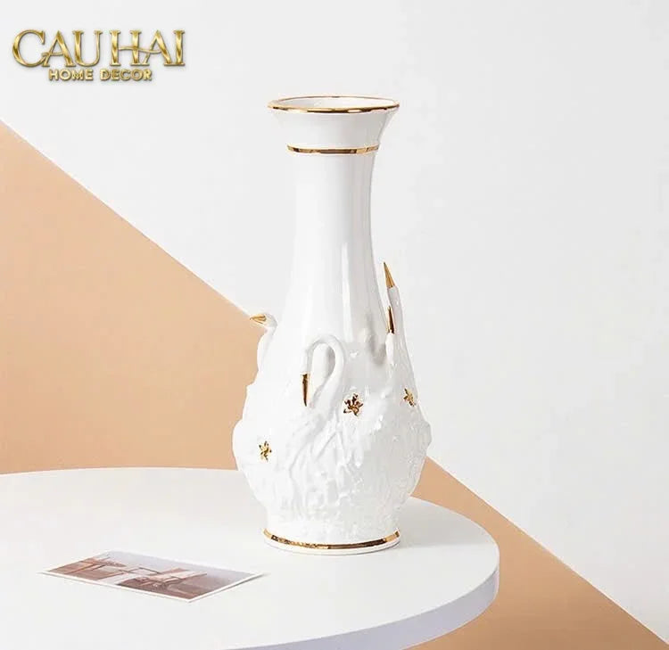 Maison Couture - Bình Hoa Thiên Nga - Odette Impériale Swan Princess Vase H31-BÌNH HOA-CẬU HAI HOME DECOR